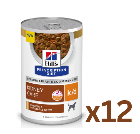 Hill's Dog k/d Kidney Care 犬用腎臟處方罐頭(燉雞肉蔬菜) 12.5oz*12罐